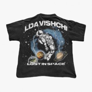 L'DAVISHCHI "Lost in Space" Astronaut Graphic T-shirt