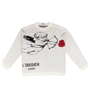 L'DAVISHCHI Cupid with Rose Graphic Sweatshirt
