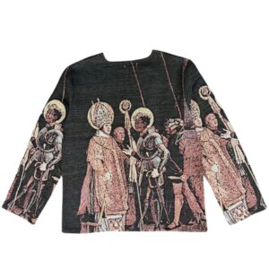 Vintage Renaissance Art Knit Crew Neck Long Sleeve Sweater – Black